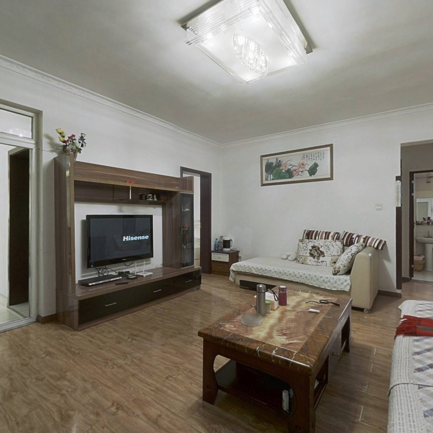 标准的套三,简装套三,户型方正,居家装修